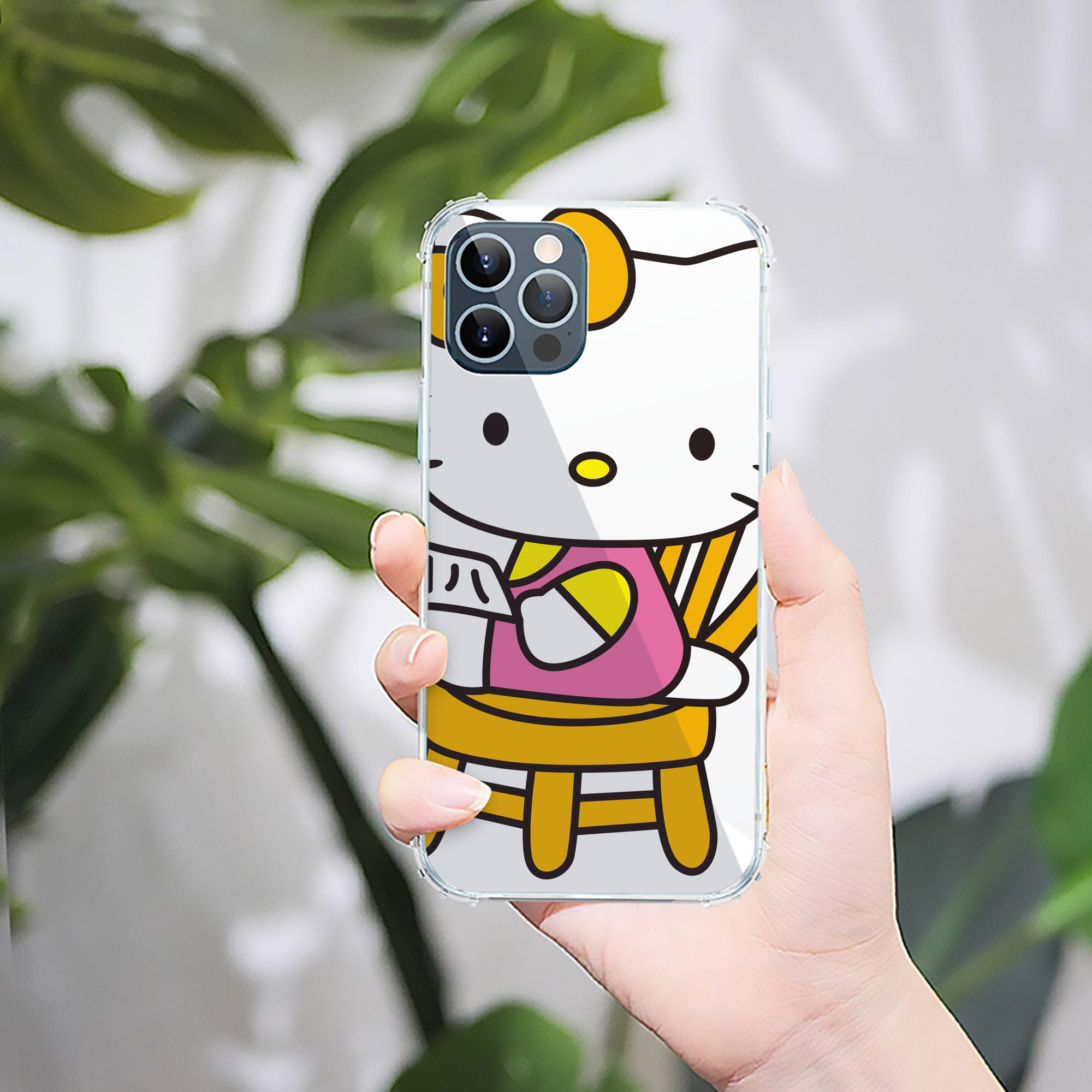 （画像用） Hello Kitty ハローキティ 【iPhone 12シリーズ対応】透明スマホケース（クリアソフトケース）